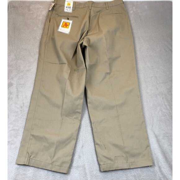 NWT A+ By Sai Mens Uniform Khaki Pants 38W Beige Relaxed Straight Flat Front - Picture 15 of 15